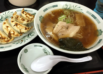 「中華そば餃子セット（590円）」@日高屋 北戸田店の写真