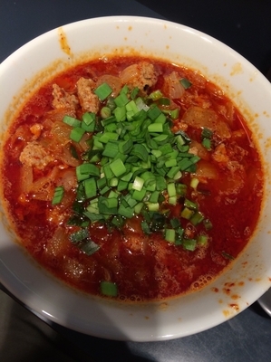 「勝浦式タンタンメン 半ライスセット900円」@じもんの写真