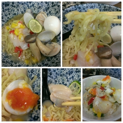 「[限定]帆立と蛤の芳醇混ぜそば （貝出汁炊込飯付き）」@㐂九家の写真