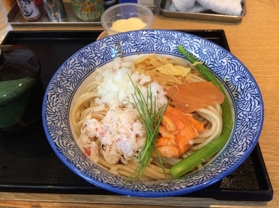 「毛ガニとウニの冷製まぜそば」@麺屋 一燈の写真