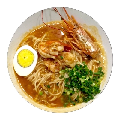 「☆辛 大赤海老のアヒージョらーめん☆」@麺や 海老庵の写真