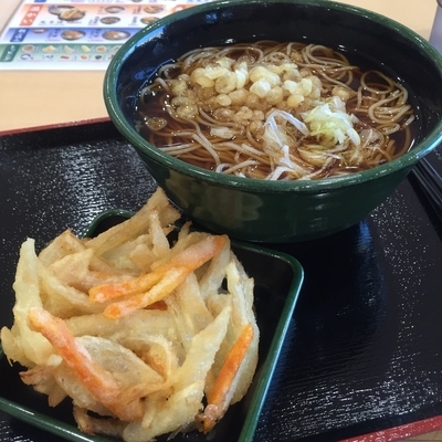 「かけ（￥320）＋かき揚げ（クーポン）」@ゆで太郎 いわき鹿島店の写真