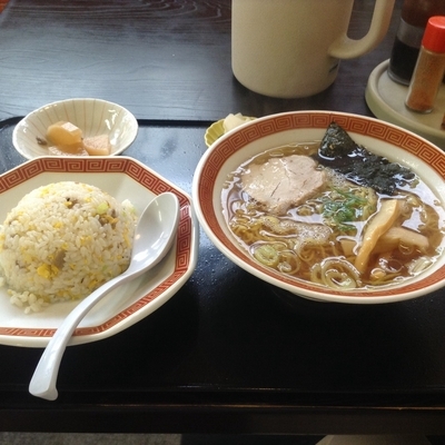 「半チャーハン　ラーメンセット」@喜楽の写真