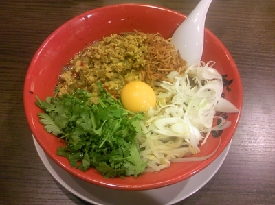 「カレーまぜそば　大盛」@旭川味噌ラーメン ばんから 武石IC店の写真