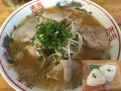 「中華そば600円、むすび100円」@中華そば めじろ 本店の写真