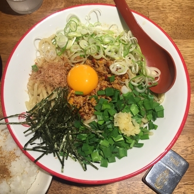 「まぜそば 並 割り飯付き」@つけ麺専門店 三田製麺所 川崎店の写真