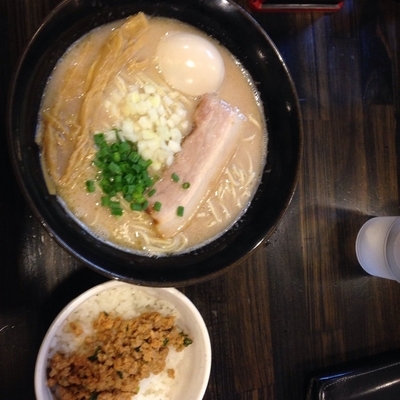 「味玉鳥そば+今日の挽肉ご飯」@麺堂 稲葉 Kuki styleの写真