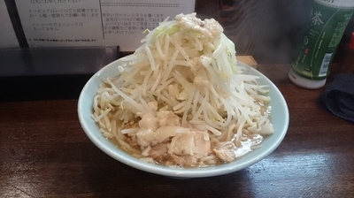 「麺増５００ｇ・大盛(ヤサイアブラ)￥８５０＋１００」@麺屋 鳳の写真