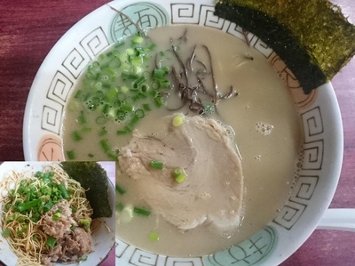 「らーめん（油抜き）￥700＋和え玉￥150＋替え玉（無料券）」@博多長浜らーめん 楓神の写真