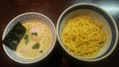 「つけ麺(中)(あつもり)＋味玉」@中華そば 門ぱち 浦和美園店の写真