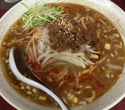 「赤担々麺 850円 大盛&半ライス サービス」@二代目めん家 味味の写真