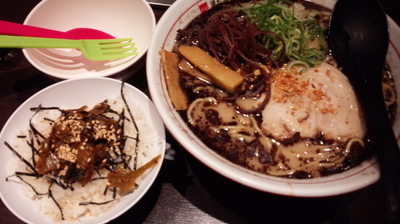 「熊本セット（大盛)」@元祖熊本黒拉麺 清正 northport mall店の写真