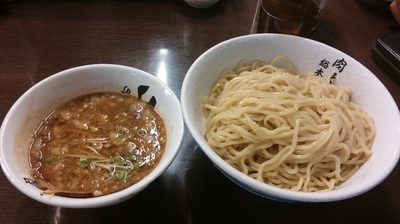 「濃厚魚介つけ麺　800円　クーポン大盛　ライス」@肉そば総本山 神保町 けいすけの写真