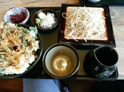 「ミニかき揚げ丼付きせいろ(並盛)980円」@くりもとの写真