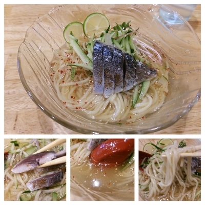 「【限定】炙りしめ鯖冷やし塩500円」@福島壱麺の写真