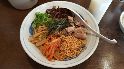 「【限定】まぜそば(大盛) ￥750」@中華そば うづまきの写真