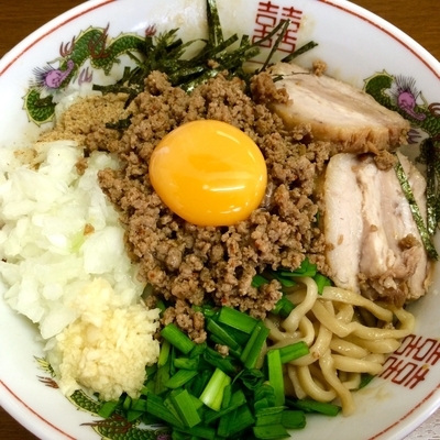 「台湾まぜそば850円 300g追い飯付き」@らーめん おうか 松戸松飛台店の写真