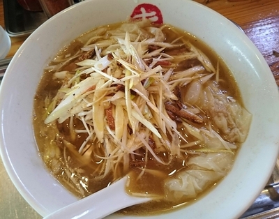 「【限定】ねぎそば（小）＋ワンタン （151012）」@中華そば まるきの写真