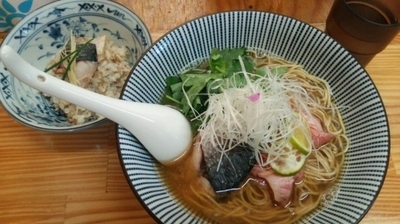 「【限定】秋鯖の中華そば 鯖めし付き  \900」@中華そば よしかわの写真