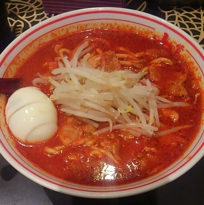 「北極辛さ2倍＋ゆで卵」@蒙古タンメン 中本 渋谷店の写真