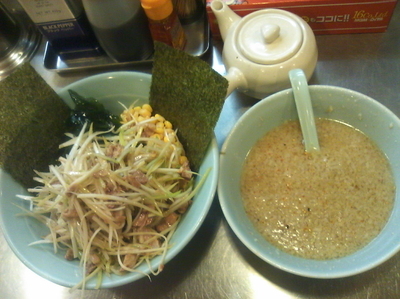 「ネギつけめん（並盛り）」@ラーメンショップ 椿 玉造店の写真