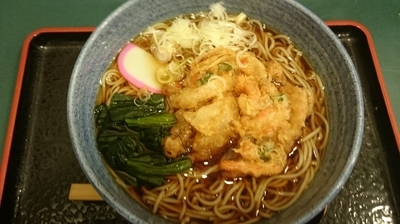 「かき揚げそば・大盛１.５倍（３８０円）」@小諸そば 浅草橋南店の写真