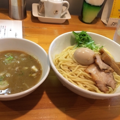 「半熟煮卵つけ麺 中」@烏城の写真