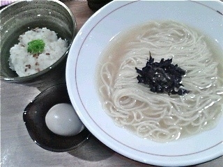 「浅利のかけそば with 鯛めし(小) ＆ 味玉」@鯛塩そば 灯花 本店の写真