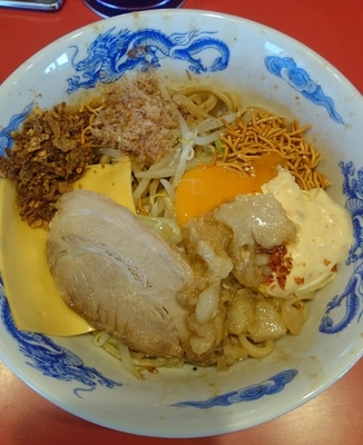 「まぜそば 全増し(にんにく無し)」@ジャンクガレッジ 白岡店の写真