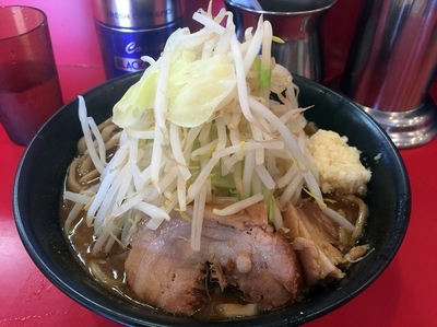 「味噌ラーメン並（８００円）ヤサイチョイまし、ニンニク」@ドン-キタモトの写真