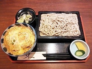 「ミニ海老かつ丼セット」@大むら そば店の写真