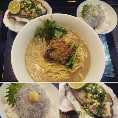 「牡蠣煮星1050円 変わり飯250円 生牡蠣追加150円」@ラーメン愉悦処 似星の写真
