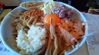 「まぜそば（クーポンかつお）」@若旦那の写真