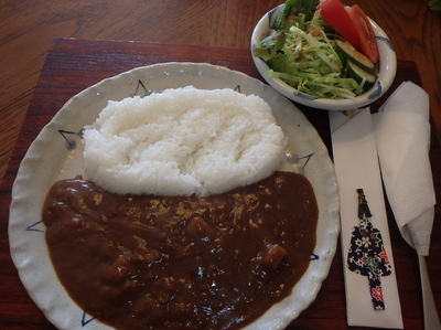 「ビーフカレーとアイスコーヒーのセット(1,050円)」@茶房たかさきの湯の写真