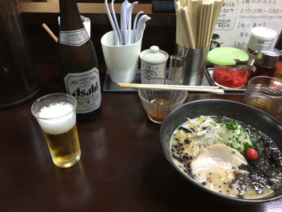 「ビールSET黒ラーメン」@平九郎Rの写真