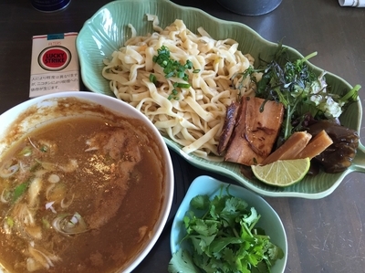 「青唐つけ麺 並＋香菜(一摘み)」@一閑人 鎌倉本店の写真
