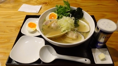 「あら炊きはまぐりらぁめん（1,290円）＋味玉子」@麺屋海神 立川店の写真
