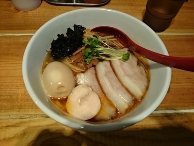 「肉玉海老油煮干しそば(大)」@大公の写真