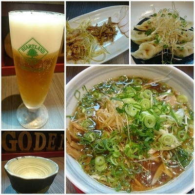 「ねぎ醤油らーめん＋水餃子＋生ビール＋日本酒＝￥2350」@柳麺 呉田-goden-の写真