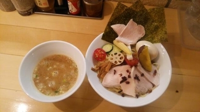 「鶏つけSOBA(大盛)＋特製」@セサミ vege noodleの写真