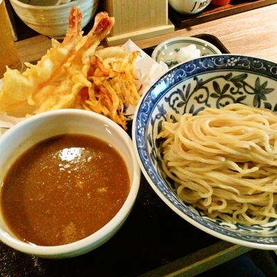 「海老天つけ麺」@東京天ぷらつけ麺天丸の写真