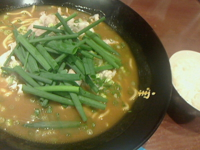 「カレー麺 ライス」@かれー麺 実之和 赤坂店の写真