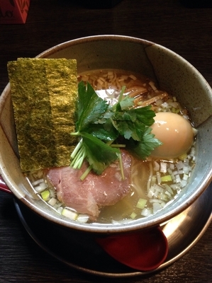 「ゆずそば 塩 細麺   味玉(クーポン)」@麺屋 番の写真