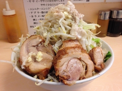 「ラーメン（大盛り）」@自家製ラーメン 大者の写真