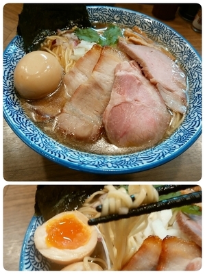 「特製極上煮干しそば」@煮干しつけ麺 宮元の写真