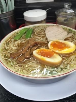 「中華そば煮卵入り」@中華そば みずさわ屋の写真