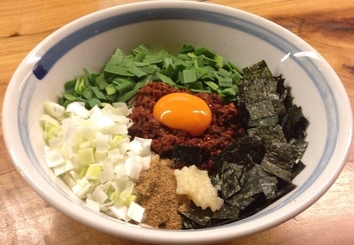 「台湾まぜそば並(追い飯付)800円」@白河手打中華そば  一番いちばんの写真