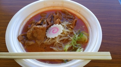 「【金沢麺達兼六会】濃厚味噌「炎・炙」肉盛そば」@東京ラーメンショー2015の写真