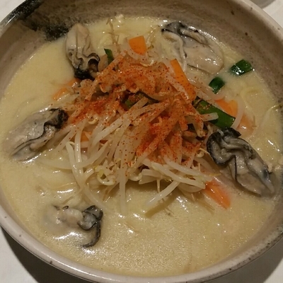 「【冬季限定】牡蠣ラーメン　１２００円」@蘭丸の写真