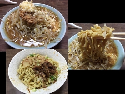 「富士丸ラーメン（白多め）ヤサイチョイマシニンニクオオメ」@ラーメン富士丸 明治通り都電梶原店の写真